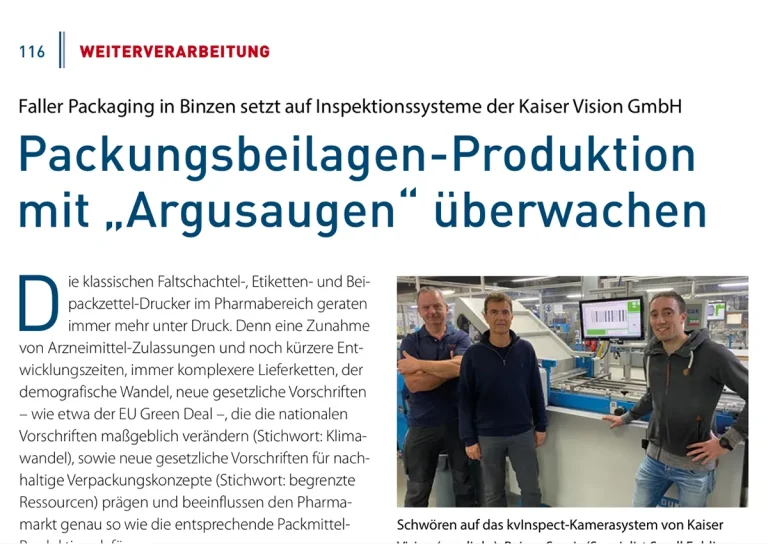 Packungsbeilagen-Produktion mit „Argusaugen“ überwachen